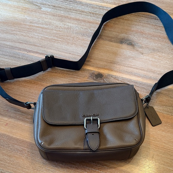 Vintage Coach Brown Leather Messenger Bag | eBay Coach Dark Brown Leather Messenger Bag